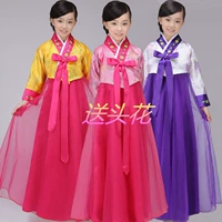 Đầm trẻ em hanbok váy công chúa quốc phục Hàn Quốc trang phục thêu trang phục cô gái biểu diễn sân khấu bộ hiphop bé trai