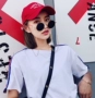 2019 phiên bản Hàn Quốc mới của phong cách Harajuku kính râm gọng tròn retro kính nữ mặt tròn kính đỏ kính râm đường phố bắn vào kính chữ v