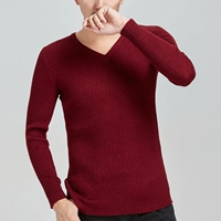 Áo len cashmere cổ cao bó sát nam V-cổ dày đầu kích thước lớn áo len mỏng len len đan đáy áo đôi nam nữ