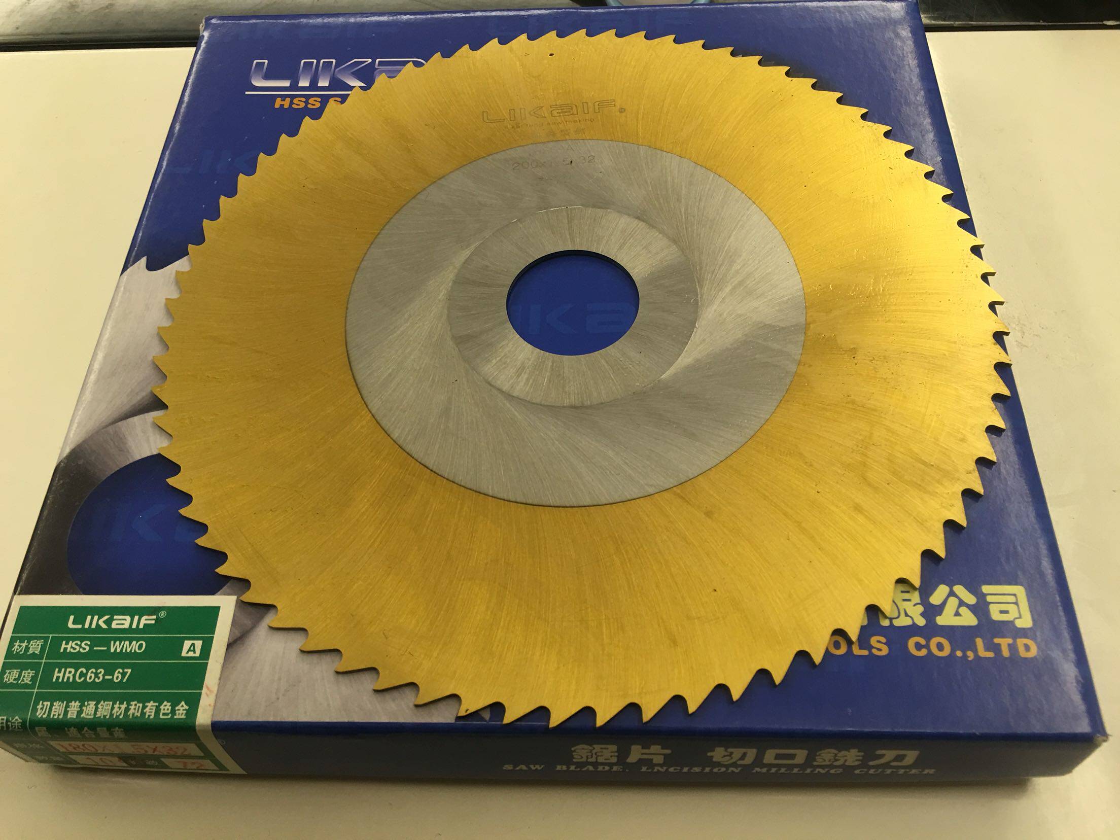 Li Kaifeng titanium plated high-speed steel saw blade milling cutter milling cutter milling blade 180*1.5*72 teeth