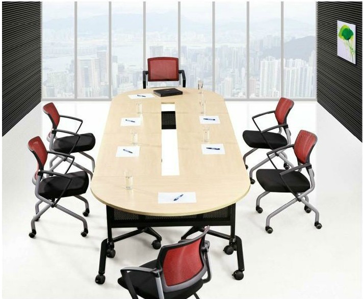 Office conference table simple modern combination mobile conference table folding negotiation meeting table with wheel reading table