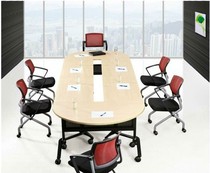 Office conference table simple modern combination mobile conference table folding negotiation meeting table with wheels reading table