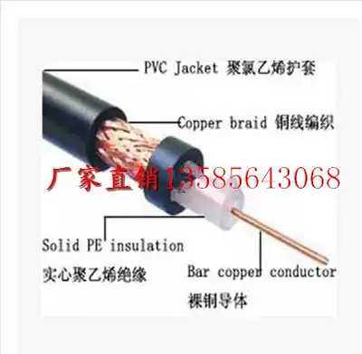 RF cable SYV75-9 Coaxial cable Coaxial cable Coaxial feeder Pure copper low loss 75Omega 