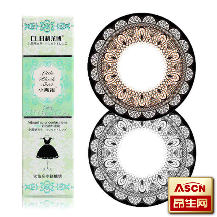 买2送盒科莱博美瞳日抛小黑裙大直径自然彩色隐形近视眼镜5片TF
