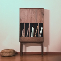 Nordic Full Solid Wood North American Oak Bookcase Black Walnuts Bookcase Lockers Log Side Cabinets Environmentally Friendly Wood Wax Oil