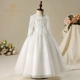 Công chúa váy cô gái trẻ em ăn mặc váy dài tay áo pettiskirt sinh nhật trẻ em trang phục cưới hoa cô gái ăn mặc nữ