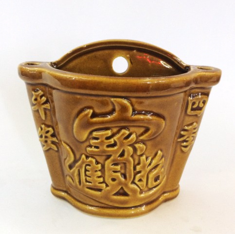 Ceramic hanging wall heaven and earth incense stove incense stove Entrance Treasure to the Four Seasons An incense stove can be inserted in a candle brown-Taobao