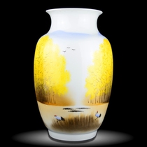 Jingdezhen ceramics celebrity hand-painted autumn rhyme pastel vase boutique living room home Bo ancient shelf decorations ornaments