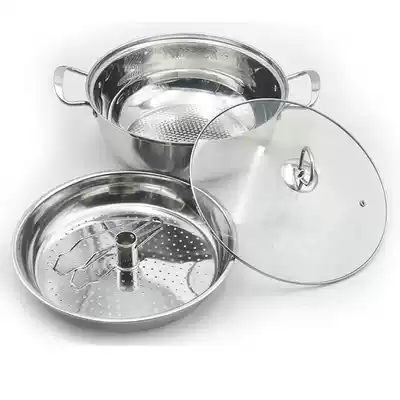 Stainless steel sauna pot compound bottom seafood steam cooker gas induction cooker steam hot pot steamer