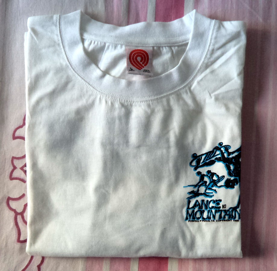 100% pure cotton skateboard T-shirt male style short sleeve printed round collar sports casual white non-imported