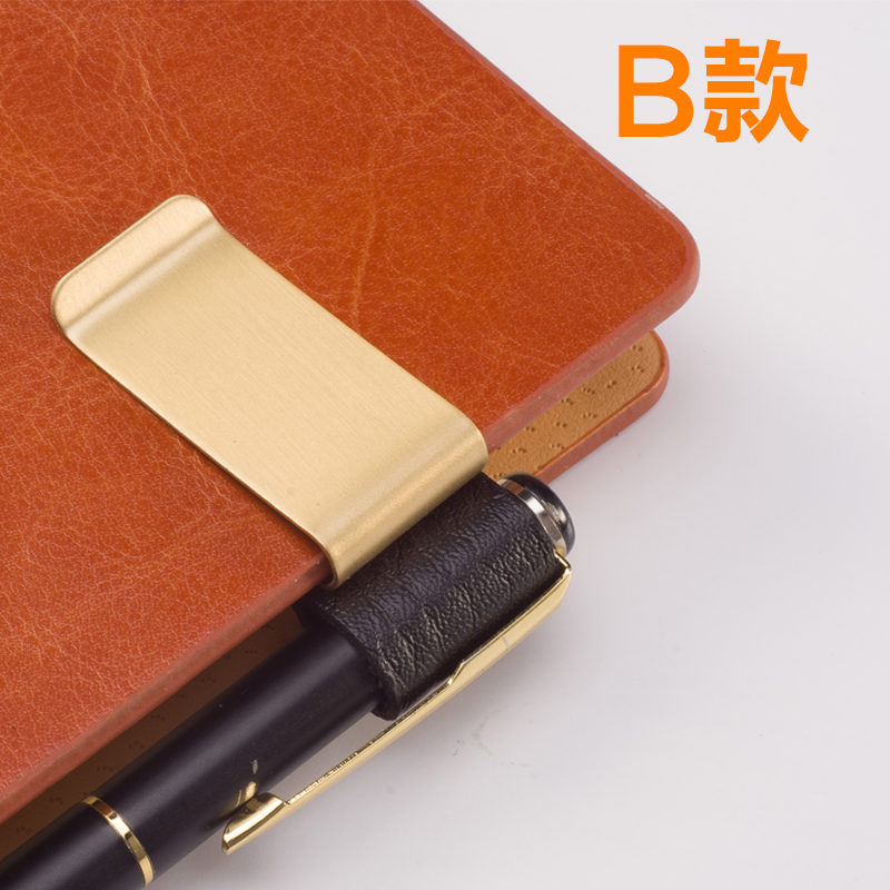 Nine millennia stationery custom gold silver color metal pen clip for logo travel days remember this accessories ancient cow leather Bennip bull leather notebook stationery laser free lettering spot wholesale