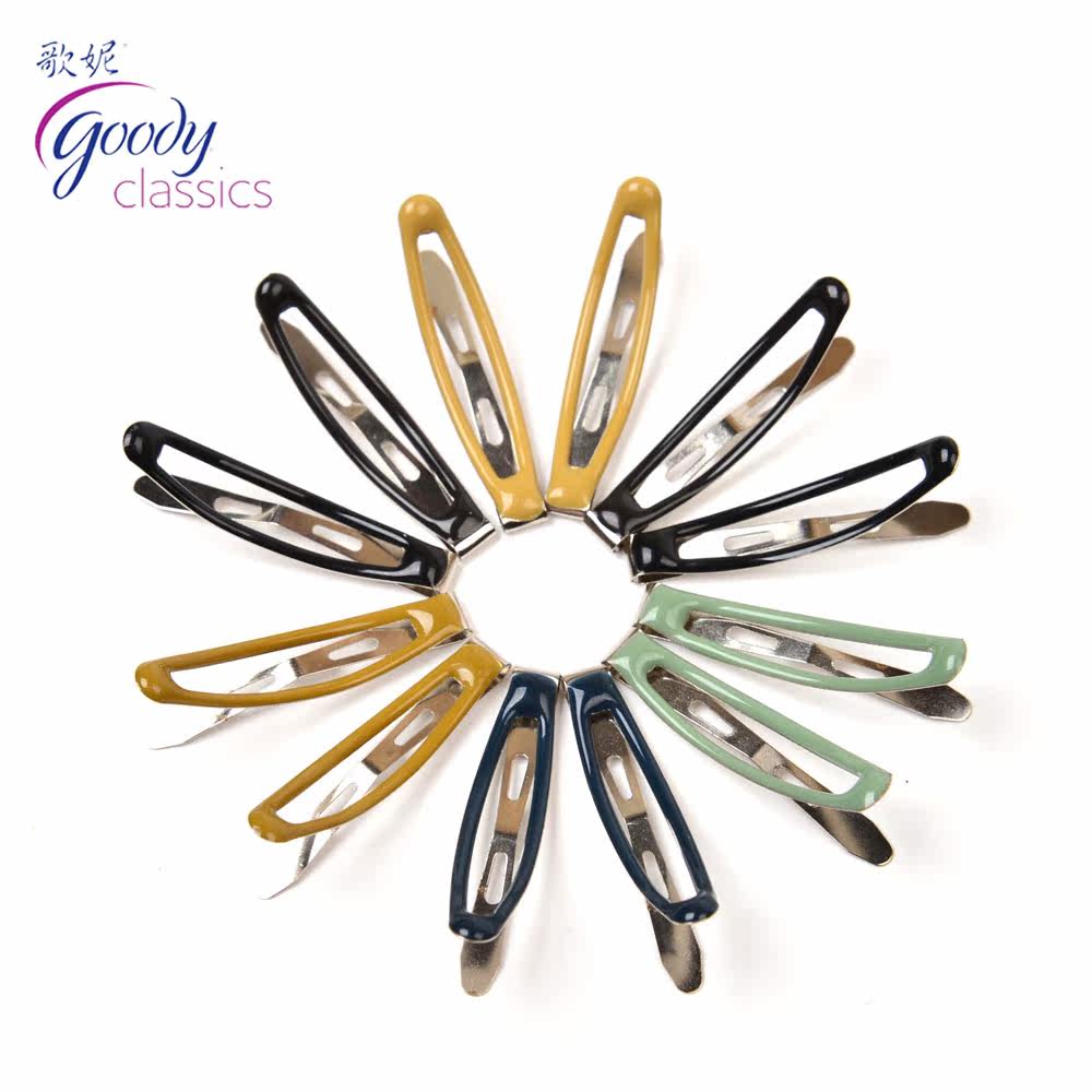 Goody/歌妮进口美国发饰　滴胶水滴夹　边夹　刘海夹　小号　12个