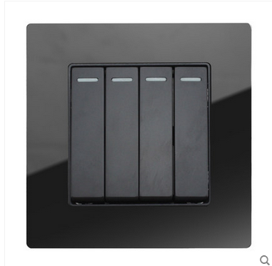 Bay Bridge A8-004 4 1 acrylic mirror black quad single control switch 86 electrician panel wall switch