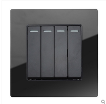 Beiqiao A8-004 4 1 Acrylic mirror black four-open single control switch 86 electrical panel wall switch