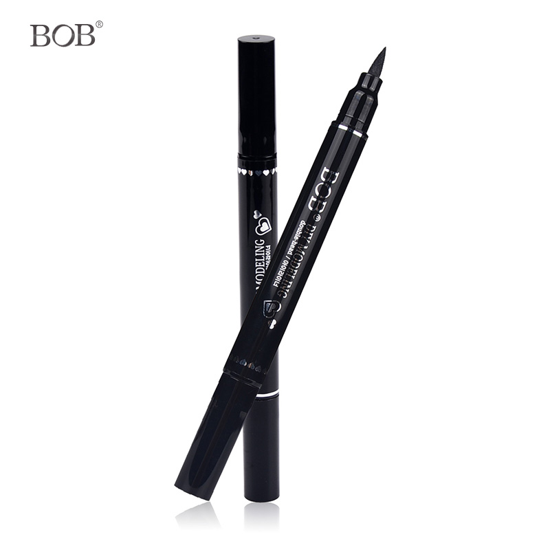 BOB酷黑速干眼线水笔防水不晕染眼线笔包邮一笔两用心形造型