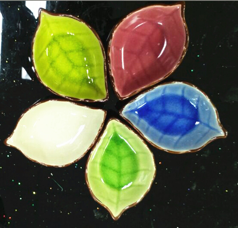 Delicate Artisanal Essential Oil Dish Ceramic Bowl Thai Style SPA Dishes Beauty Salon ESSENTIAL OIL BOWL BEAUTY ESSENTIAL OIL DISH LEAF DISC