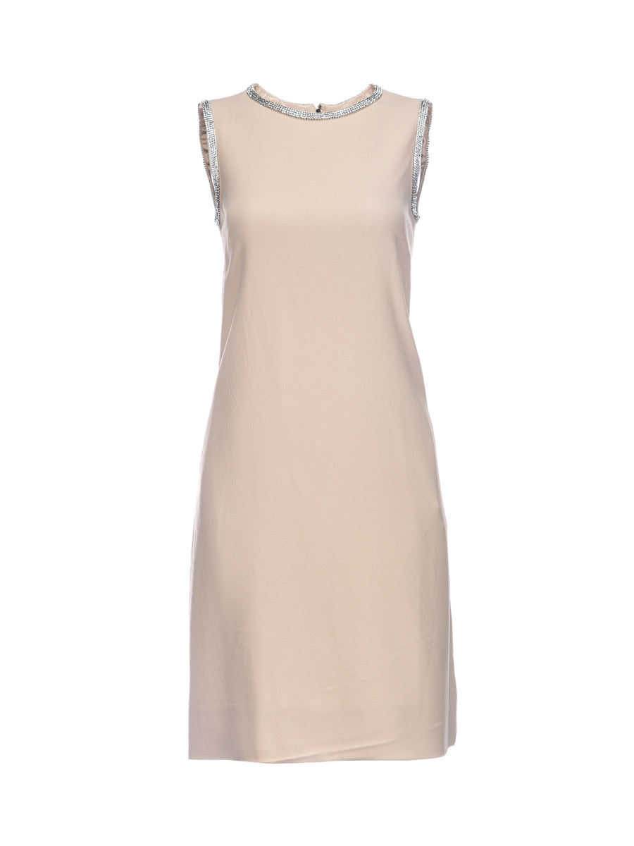 Dolce&Gabbana 裸色光泽闪片拼接连衣裙