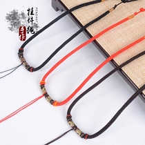 Handmade woven rope womens black male pendant lanyard Jade Guanyin Jade jade necklace rope red rope wholesale