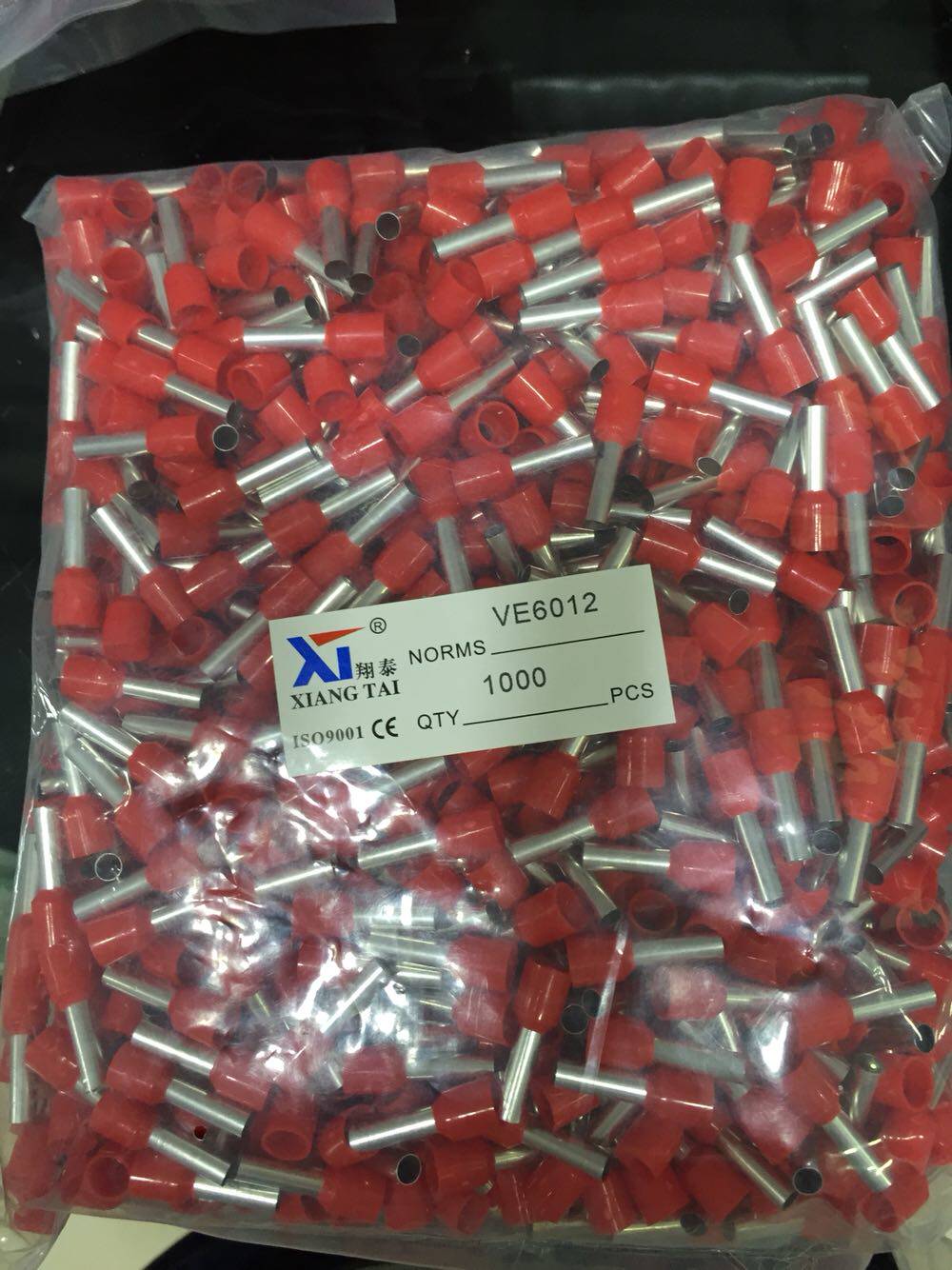 E6012 Tube terminal Pin terminal lug VE6012 copper lug 6 square terminals 1000