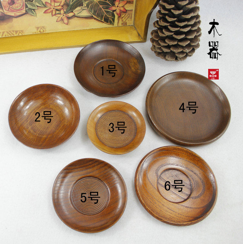 Day Style Wood Dish Cutlery Dish Dish Snack Dish Round Wood Dish Saladish Sushi Sushi Snack Dried Fruit Cake Solid Wood Dish-Taobao