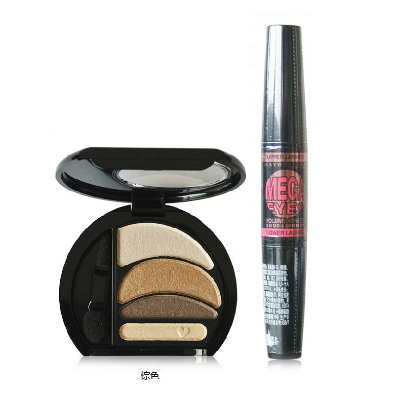 包邮 美宝莲彩妆套装 大开电眼眼影盘+大开电眼睫毛膏彩妆盘卧蚕