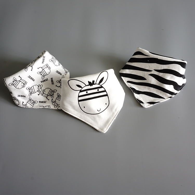Baby cotton triangle scarf baby saliva towel double layer autumn winter newborn bib adjustable bib three