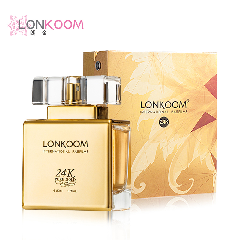 朗金 法国女士香水持久淡香 24K纯金清新女香鸢尾花50ml 专柜正品