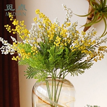 Looking for points Monchi bean simulation flower Acacia bean flower arrangement decoration set green plant bedroom living room flower shop display fresh