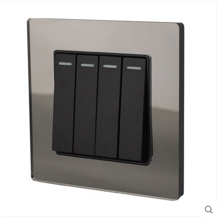 Bay Bridge A8-004 4 2 acrylic mirror black quad double cut switch 86 electrician panel wall switch