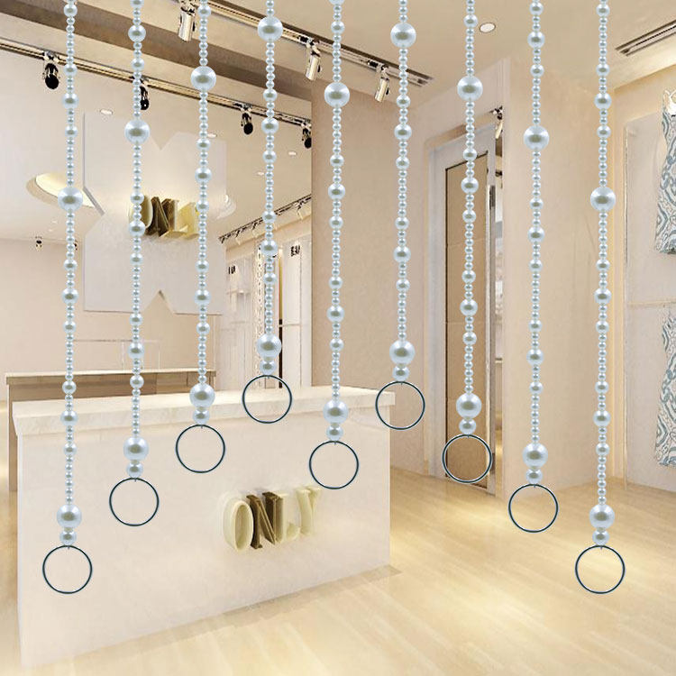 Z-03 oversized pearl crystal ring Clothing store hanging clothes hanging ring display shelf on the wall wire hanging