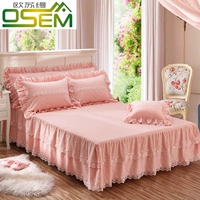 Ousu không trang trí bông ren giường váy Hàn Quốc mảnh duy nhất dày của tấm bông chần giường bedspread bộ 1,5 / 1,8 m - Váy Petti 	chân váy giường