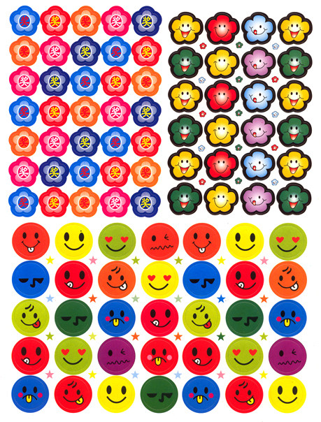 Kindergarten reward stickers*Praise stickers*Cartoon stickers*Colorful flower smiley stickers*Cartoon stickers