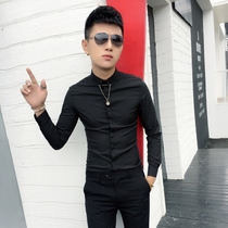 2021 fashion trend personality fashion shirt mens long-sleeved casual wild spring new slim shirt top clothes