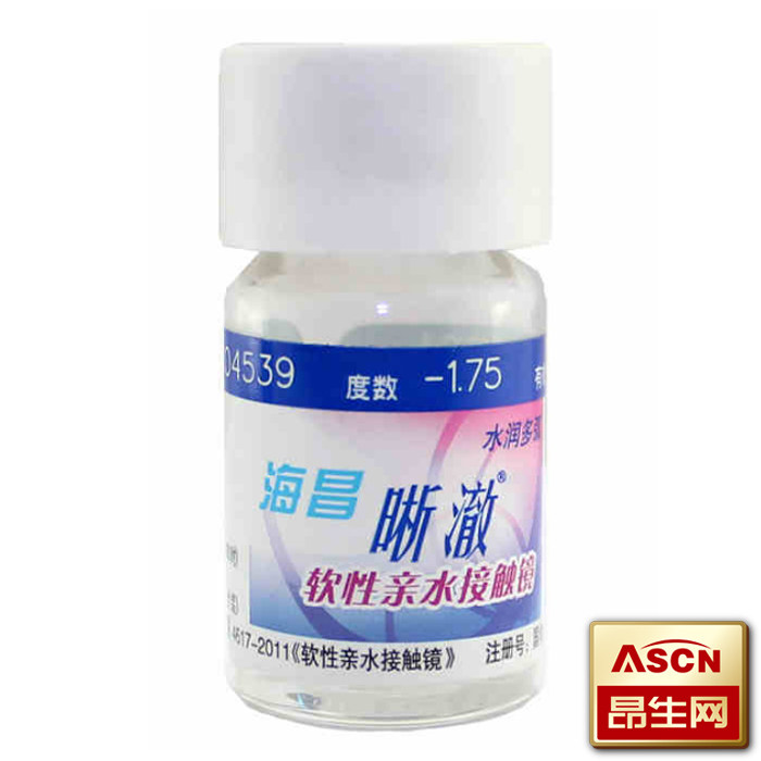 买2送3 海昌隐形眼镜晰澈近视眼镜透明片 水润多弧年抛1片装TF