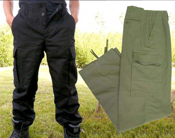 Outdoor army fan casual pants black army green German army pants men's loose wear-resistant multi-pocket tactical pants training overalls pants
