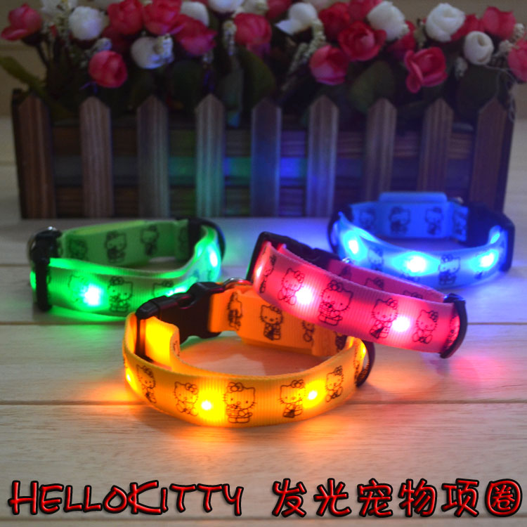 LED glowing pet collar glowing collar dog decorated neck dog nightlight collar fluorescent neck ring