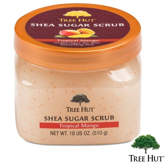 台湾官网直邮进口Tree Hut树上小屋洁肤净透磨砂膏-热带芒果香味