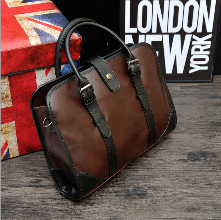 2021 new Korean edition men's bag business handbag casual men's retro shoulder oblique cross briefcase