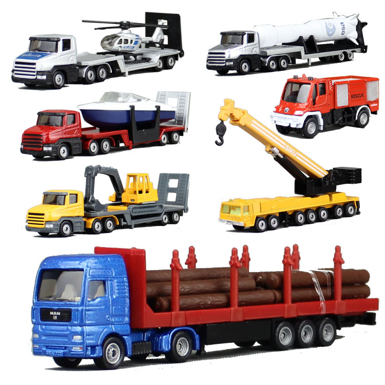German See High Alloy Engineering Model Siku Stroller Wood Transporter Fire Truck Crane Sliding Toy Car