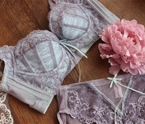 Five-breasted widened shoulder strap underwear big chest sexy lace without sponge thin mold Cup gathering adjustment type side collection bra