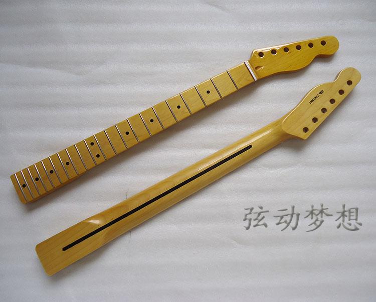 TELE electric guitar neck F handle maple fingerboard 21-pin 22-product lemon yellow personality neck DIY accessories