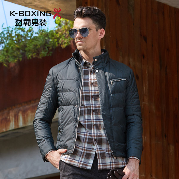 劲霸 立领修身短款 男士羽绒服 夹克 聚划算+优惠券折后¥399包邮(¥599-200)2色可选