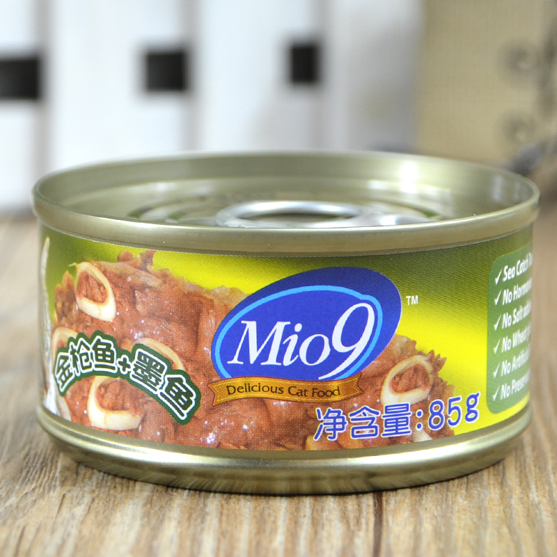 顽皮妙九Mio9猫罐头金枪鱼+墨鱼85g湿粮包 猫咪零食 宠物猫罐头