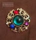 Phong cách châu Âu và cổ điển cổ điển retro khí chất baroque đá quý ngọc trai chéo trâm cài pin nữ cài áo Trâm cài