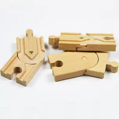 Conversion rail wooden track parts compatible with wooden assembly building block magnet small Train Boy 6 children's toys 3 years old