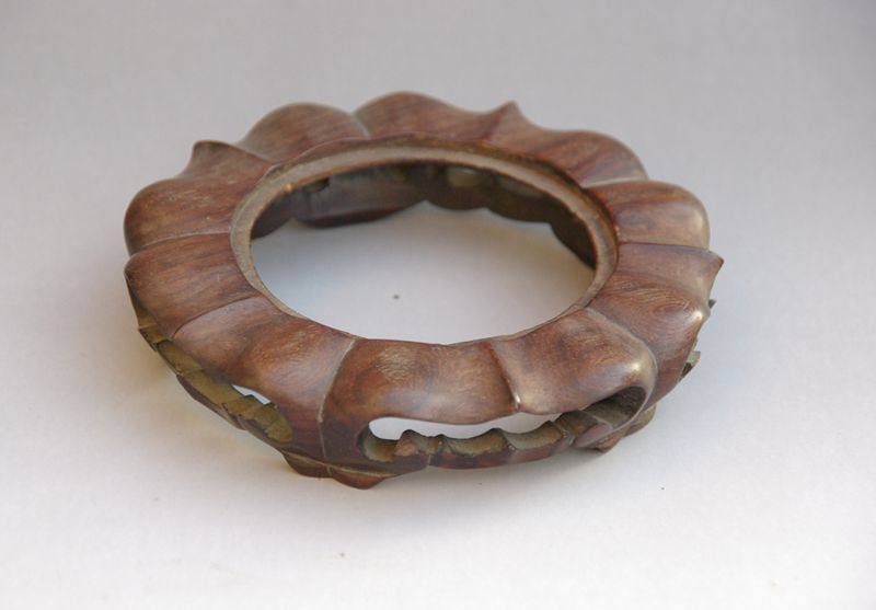 Antique Collection Ancient Play Miscellaneous Old Objects Hollowed-out Old Red Wood Bottoms