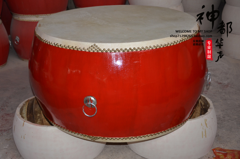 Drum 1 meter big red drum M top layer buffalo skin big drum war drum waist drum flat drum ethnic drum ethnic drum manufacturer direct sales