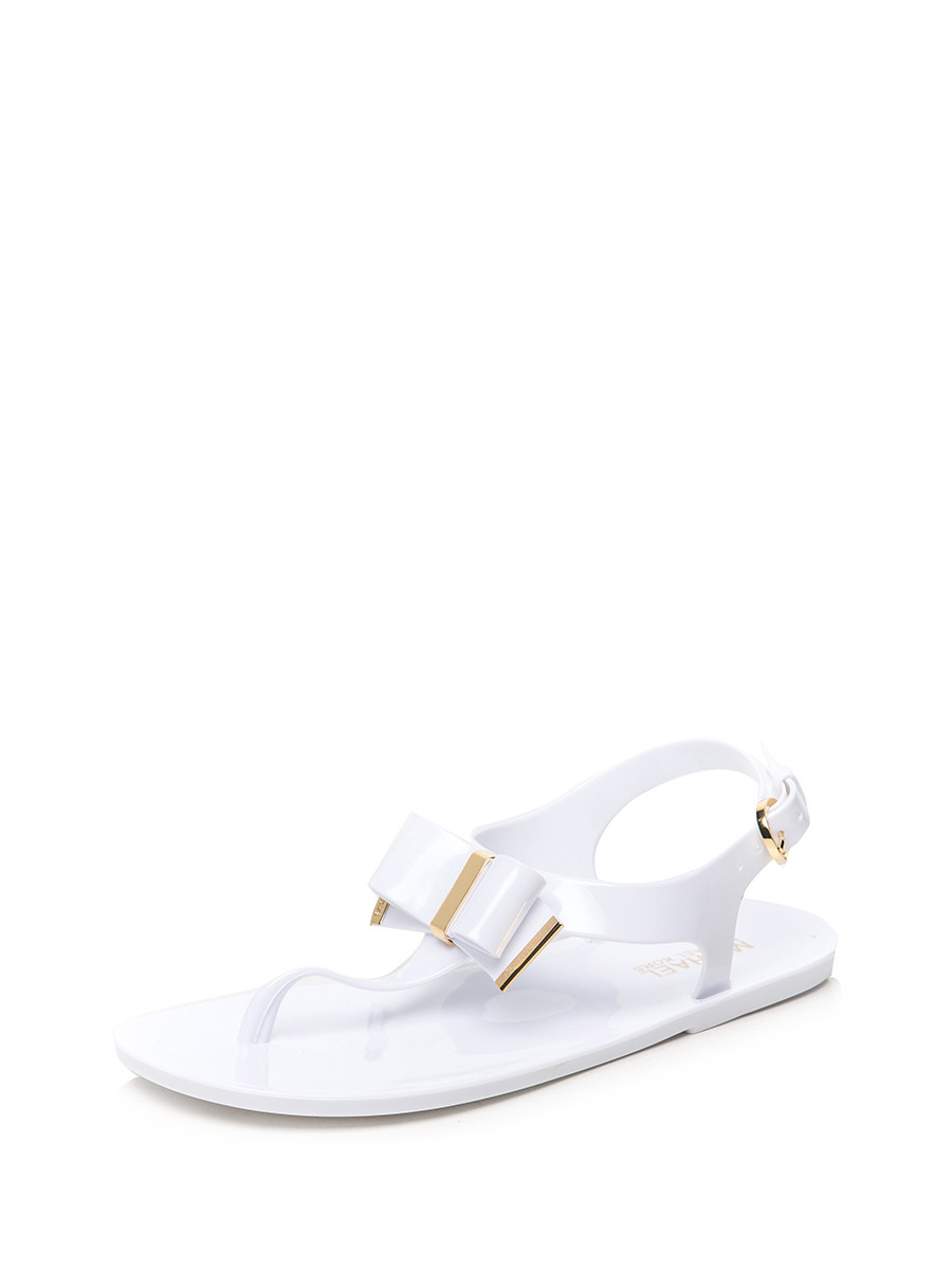 MICHAEL Michael Kors SANDAL系列白色蝴蝶结装饰平底凉鞋