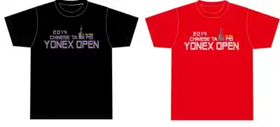 YONEX TP2014 Taipei Badminton Open Memorial Shirt T-shirt Round Neck Men's