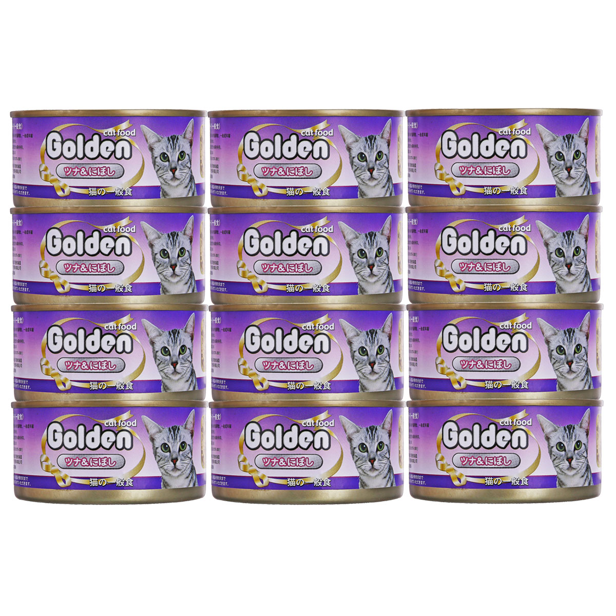 波奇网 宠物猫零食猫咪湿粮金赏Golden金枪鱼鳀鱼味猫罐头170g*12